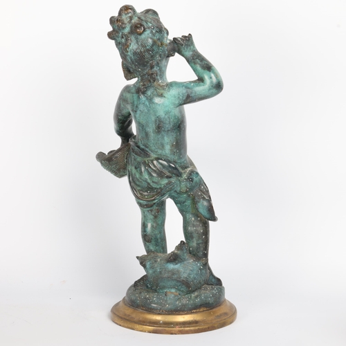 260 - A verdigris patinated bronze figure of Bacchus, height 37cm