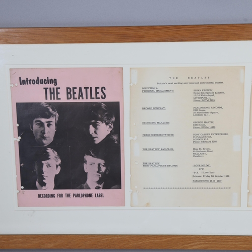 38 - Introducing The Beatles, original first press release 1962 by Tony Barrow for EMI commissioned by Br... 