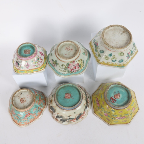 74 - 6 various Chinese porcelain bowls