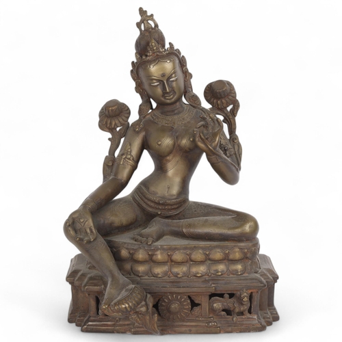 77 - A Thai bronze Buddha, height 41cm