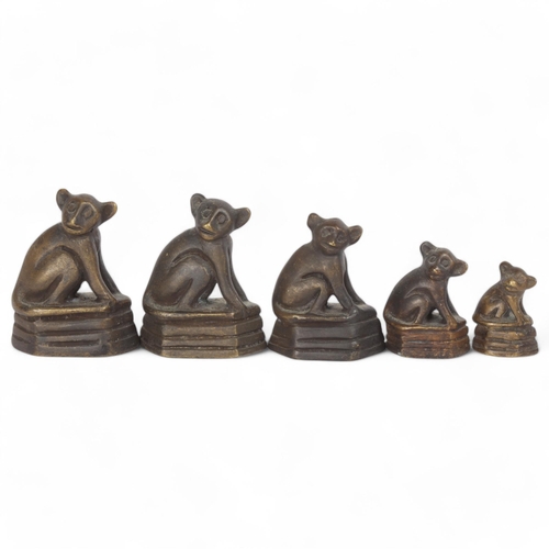 79 - A group of 4 Chinese miniature bronze animal seals