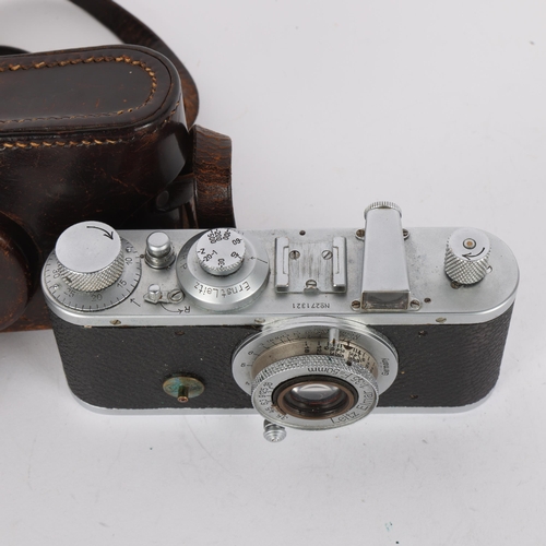 8 - Ernst Leitz Wetzlar roll film camera circa 1936, serial no. 271321, original leather case