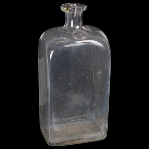 98 - A late 19th century water bottle from the Austrian Imperial and Royal Court cellars, clear glass, gl... 