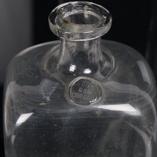 98 - A late 19th century water bottle from the Austrian Imperial and Royal Court cellars, clear glass, gl... 