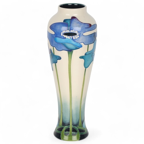 263 - Moorcroft Blue Heaven tall vase, 2009, designed by Nicola Slaney, height 26.5cm