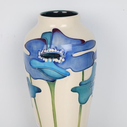 263 - Moorcroft Blue Heaven tall vase, 2009, designed by Nicola Slaney, height 26.5cm