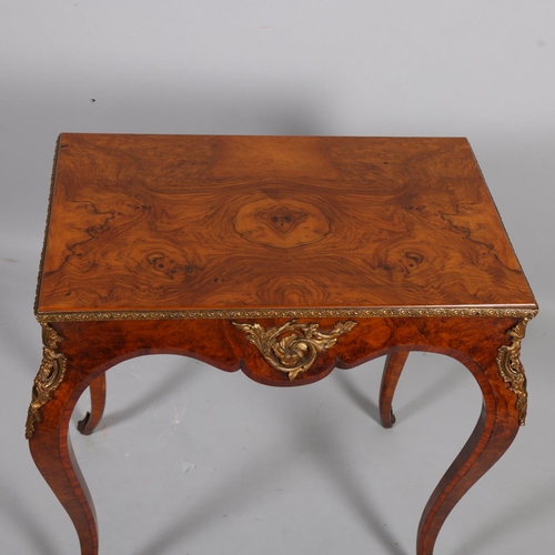 265 - 19th century French burr walnut and marquetry centre table on cabriole legs with ormolu mounts, heig... 