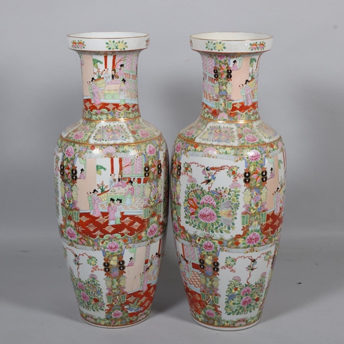 57 - A large pair of Chinese porcelain vases, height 82cm