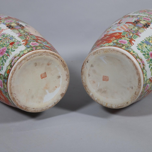 57 - A large pair of Chinese porcelain vases, height 82cm