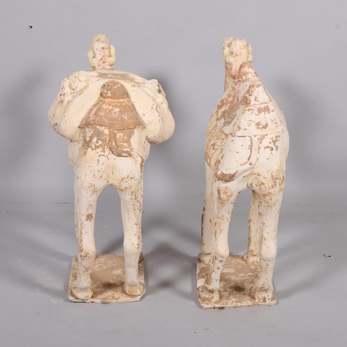 62 - A pair of Chinese Tang style pottery camels, height 45cm