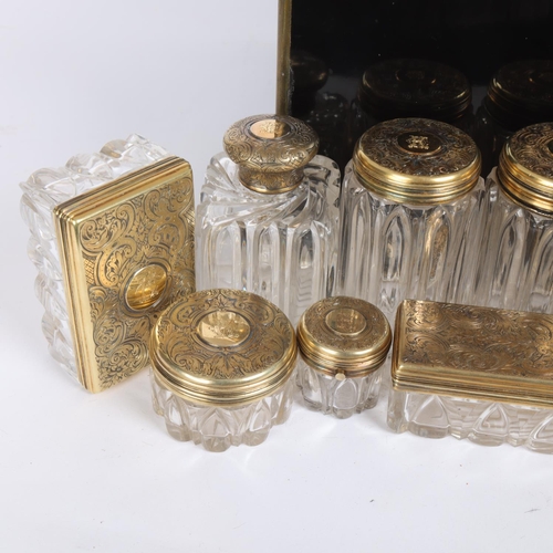 9 - An exceptionally fine and complete Victorian travelling dressing case by F West, Manufacturer to Her... 