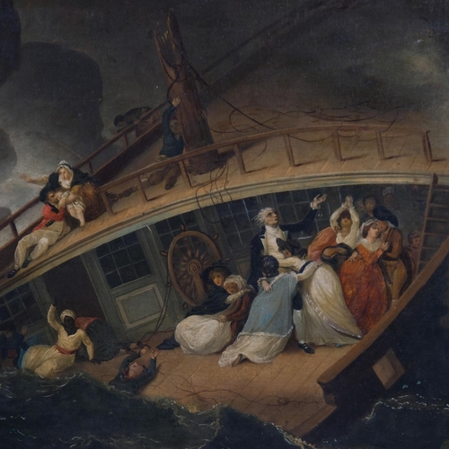 405 - Circle of Robert Smirke (1752 - 1845), oil on canvas, the Halsewell East Indiaman depicted wrecked o... 