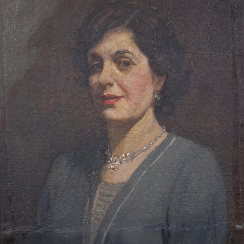 406 - Arthur Spooner (1873 - 1962), portrait of a lady, oil on canvas, signed and dated 1955, 55cm x 44cm,... 