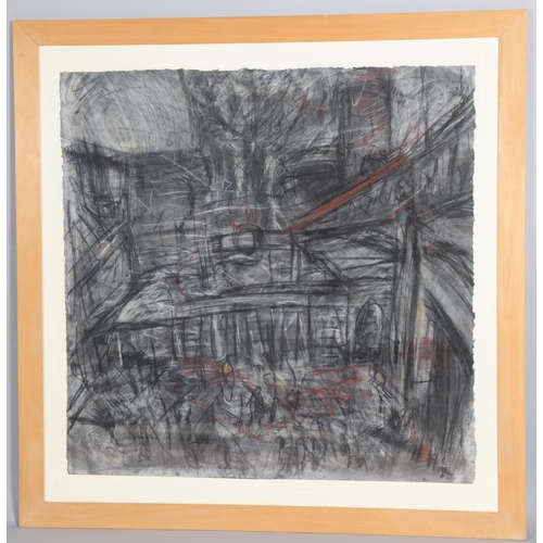 407 - Attributed to Leon Kossoff (1926 - 2019), Embankment Station and Hungerford Bridge 1994, charcoal an... 