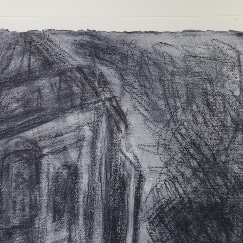 408 - Attributed to Leon Kossoff (1926 - 2019), Spitalfields circa 1991 - 1992, charcoal and crayon on pap... 