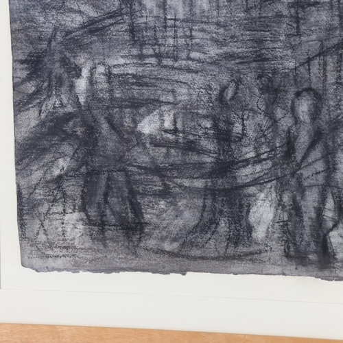 408 - Attributed to Leon Kossoff (1926 - 2019), Spitalfields circa 1991 - 1992, charcoal and crayon on pap... 