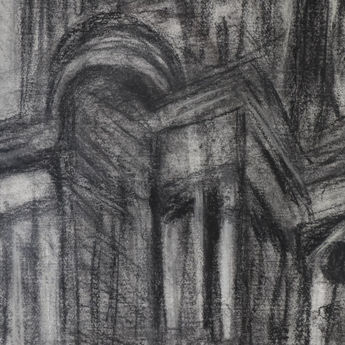 408 - Attributed to Leon Kossoff (1926 - 2019), Spitalfields circa 1991 - 1992, charcoal and crayon on pap... 