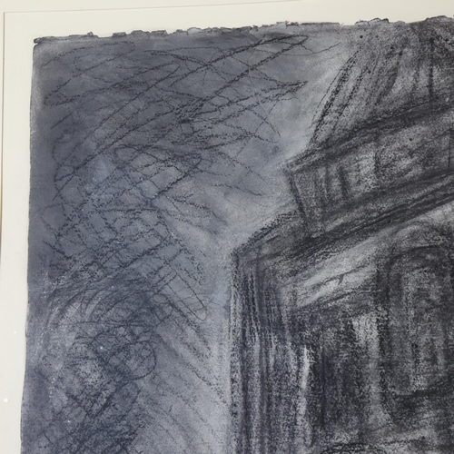 408 - Attributed to Leon Kossoff (1926 - 2019), Spitalfields circa 1991 - 1992, charcoal and crayon on pap... 