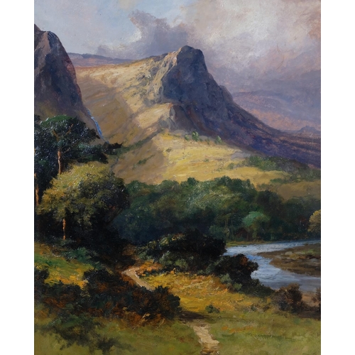 422 - Frank Thomas Carter (1853 - 1934), Eel Crag, Borrowdale, autumn morning after rain, oil on board, si... 