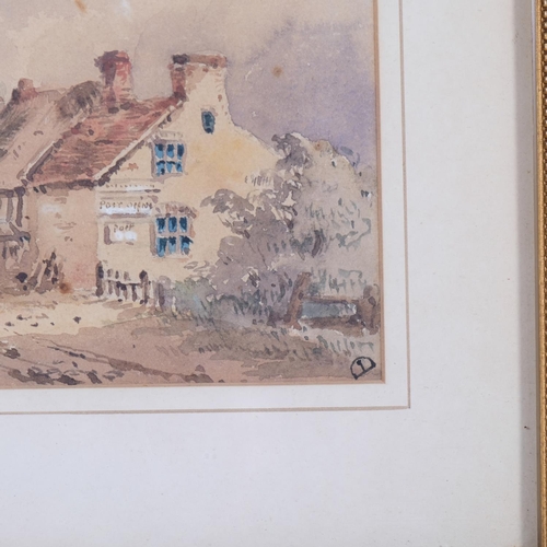 428 - Attributed David Cox (1783 - 1859), first Post Office, Leamington, watercolour, artist's monogram, 1... 