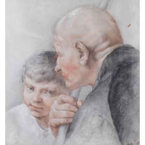 445 - Circle of Benedetto Luti, pair of figural studies, pastels on paper, 41cm x 33cm, framed