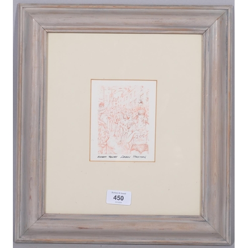 450 - Elizabeth Taggart (British, born 1943), London Marathon, pencil and watercolour on paper, signed in ... 