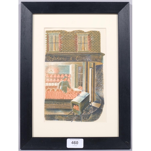 460 - Eric Ravilious (1903-1942), lithograph in colours on paper, Baker and Confectioner, 21.5cm x 14cm, m... 