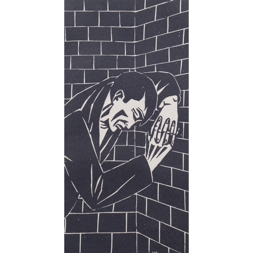 461 - Frans Masareel (1889-1972), woodcut on paper, Despair, signed with initials in the plate, 15cm x 7.5... 