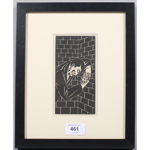 461 - Frans Masareel (1889-1972), woodcut on paper, Despair, signed with initials in the plate, 15cm x 7.5... 