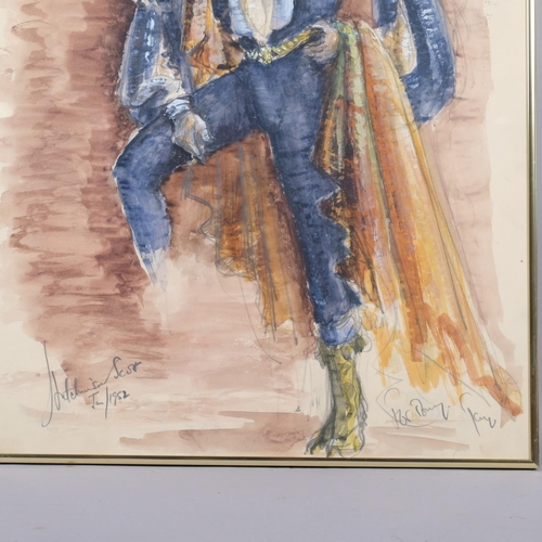 488 - Jay Hutchinson-Scott (1924-1977), watercolour on paper, Costume Design for Valentine (John Neville) ... 