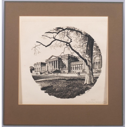 491 - **WITHDRAWN**  Rowland Hilder, signed wood engraving, dated 1977, limited edition 28 of 100, 27cm x ... 