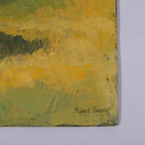 519 - Robert Tavener (1920 - 2004), Sussex downland scene, oil on board, signed, 30.5cm x 25.5cm, unframed