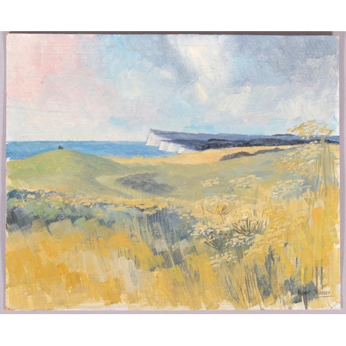 520 - Robert Tavener (1920 - 2004), view of Seven Sisters, Sussex, oil on card, signed, 30.5cm x 25.5cm, u... 