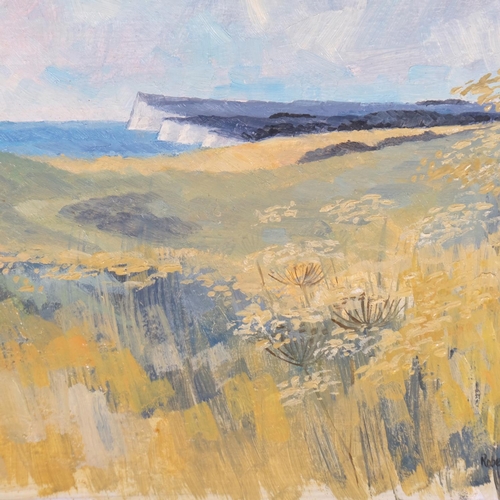 520 - Robert Tavener (1920 - 2004), view of Seven Sisters, Sussex, oil on card, signed, 30.5cm x 25.5cm, u... 