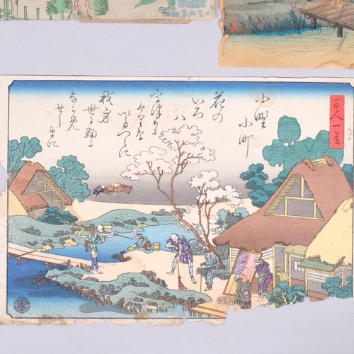 566 - 4 Japanese woodblock prints, and a Chinese watercolour on silk, blossom study (5)