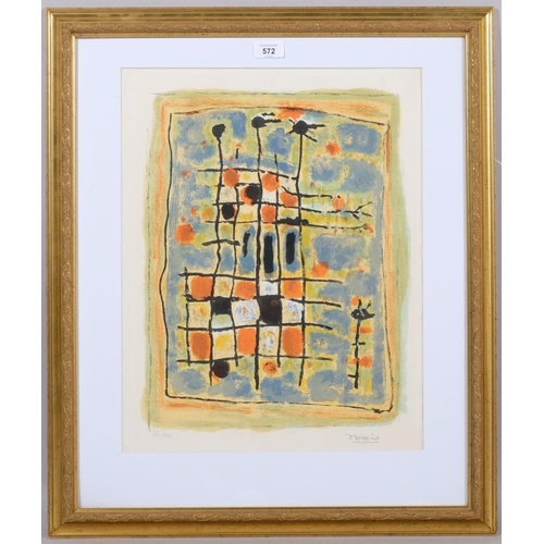 572 - Roger Bissere (1886 - 1964), abstract composition, limited edition lithograph, no. 33 of 220, signed... 