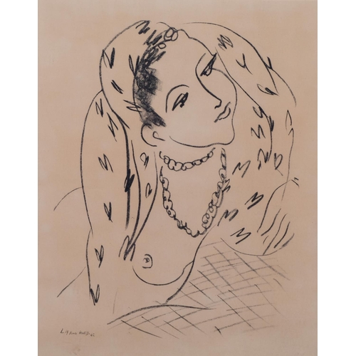 582 - Henri Matisse, portrait lithograph L19, 1942, signed in print, 38cm x 30cm, framed