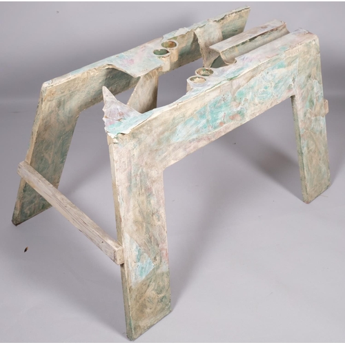 594A - Roger Bates (1947 - 2021), mixed media sculpture, wood and resin, unsigned, length 99cm, width 63cm,... 