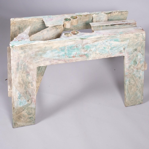 594A - Roger Bates (1947 - 2021), mixed media sculpture, wood and resin, unsigned, length 99cm, width 63cm,... 