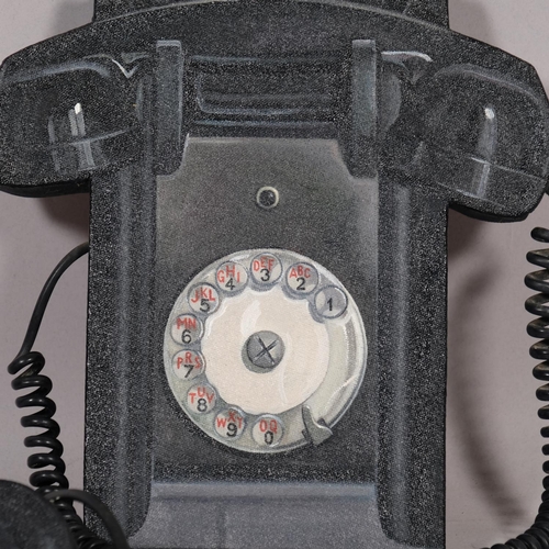 599 - Paul Critchley (1960), trompe l'oeil telephone sculpture, acrylic on board, artist detail on reverse... 