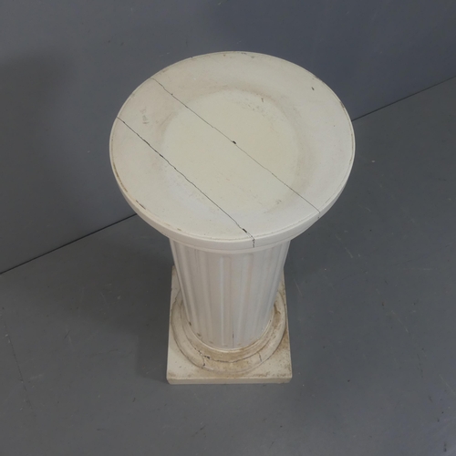 2146 - A painted wooden Corinthian column pedestal. Width 39cm, height 100cm.