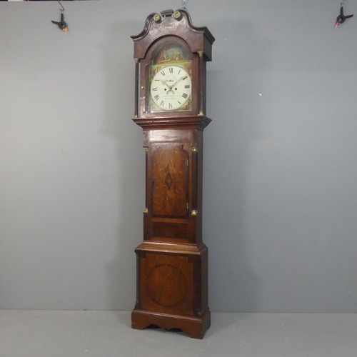 2150 - RICHARD RIDER, WELCHPOOL - A 19th century oak and mahogany cased eight day longcase clock, with 14