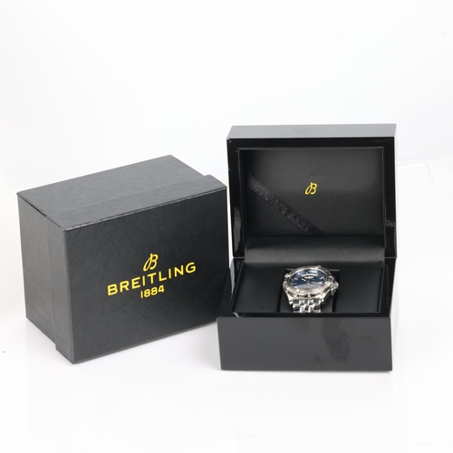 1000 - BREITLING - a stainless steel Headwind automatic chronometer bracelet watch, ref. A45355, blue dial ... 