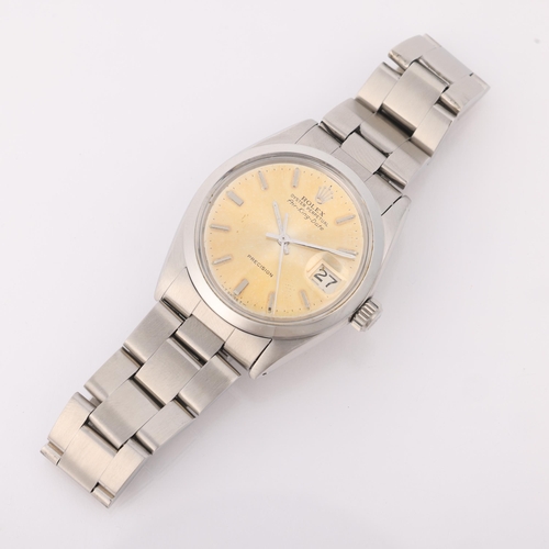 1001 - ROLEX - a Vintage stainless steel Oyster Perpetual Air King Date Precision automatic calendar bracel... 