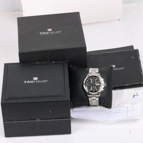 1005 - TAG HEUER - a stainless steel and diamond Aquaracer automatic chronograph bracelet watch, ref. CAF20... 