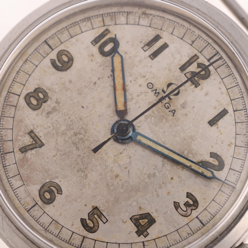 1008 - OMEGA - a Second World War Period mechanical wristwatch, ref. 2384-8, circa 1940s, silvered dial wit... 