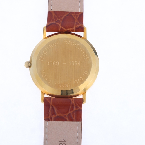 1010 - TURNER - an 18ct gold quartz calendar wristwatch, ref. 4100.68, circa 1990s, champagne dial with gil... 