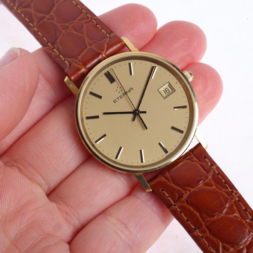 1010 - TURNER - an 18ct gold quartz calendar wristwatch, ref. 4100.68, circa 1990s, champagne dial with gil... 