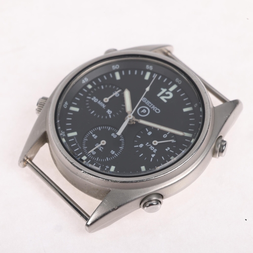 1012 - SEIKO - a stainless steel British military issue Generation 1 quartz chronograph wristwatch, ref. 7A... 