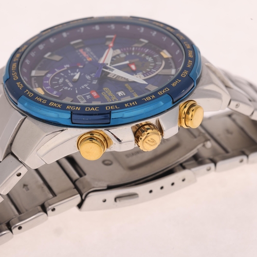 1017 - CASIO - a stainless steel Edifice Red Bull Racing alarm chronograph quartz calendar bracelet watch, ... 